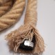 Suspension simple grosse corde en jute - douille E27 Bakélite