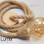 Suspension simple grosse corde en jute diamètre 24 mm - douille E27 Bakélite Suspension simple grosse corde en jute diamètre 24 mm - douille E27 Bakélite