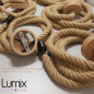 Suspension simple grosse corde en jute diamètre 24 mm - douille E27 Bakélite Suspension simple grosse corde en jute diamètre 24 mm - douille E27 Bakélite