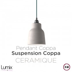 Suspension COPPA forme cloche en céramique Bleu de Cobalt fait main