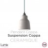 Suspension COPPA forme vase en céramique Gris Tourterelle fait main