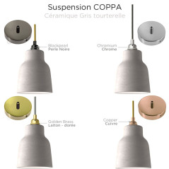 Suspension COPPA forme vase en céramique Gris Tourterelle fait main