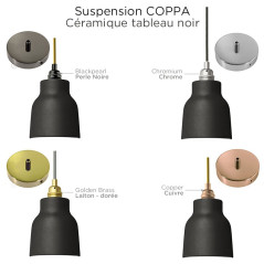 Suspension COPPA forme vase en céramique peinte en Noir