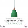 Pendant light COPPA forme cloche en céramique Bleu de Cobalt fait main