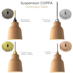 Suspension COPPA forme vase en céramique finition Sable