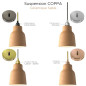Suspension COPPA forme vase en céramique finition Sable