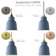 Pendant light COPPA forme cloche en céramique Bleu de Cobalt fait main