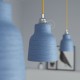 Pendant light COPPA forme cloche en céramique Bleu de Cobalt fait main