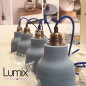 Suspension céramique forme vase en finition Bleu de Cobalt Suspension céramique forme vase en finition Bleu de Cobalt
