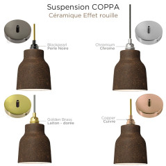 Suspension COPPA forme vase en céramique peinte effet rouille