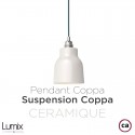 Suspension COPPA forme cloche en céramique Bleu de Cobalt fait main