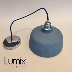 Suspension COPPA forme cloche en céramique Bleu de Cobalt fait main