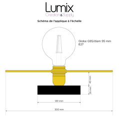 PRIVÉE PRO : 2 Appliques disque doré 300 mm de diamètre avec douille E27 dorée