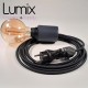 Lampe baladeuse à suspendre utilisable à l'extérieur - De 3 à 10 mètres de câble textile IP65 - 3 couleurs de douilles lisses