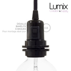 Lampe baladeuse E27 câble textile vert lime, douille bakélite avec interrupteur intégré