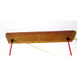 Poutre lumineuse bois de chêne massif 6 lampes douilles porcelaines noires 220V - environ 100 cm de long sur 7 x 7cm