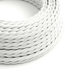 PRIVÉE-PRO- 1 Douille volante E27 bakélite peinte en blanc - cable torsadé blanc