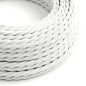 PRIVÉE-PRO- 1 Douille volante E27 bakélite peinte en blanc - cable torsadé blanc