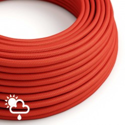 PRIVÉE - 1 câble textile rouge IP65 3G1 + 1 guirlande 15 m avec 8 douilles et 8 ampoules A60 et accessoires