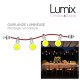 PRIVATE - 1 red textile cable IP65 3G1 + 1 garland 15 m with 8 sockets and 8 bulbs A60 and accessories