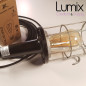 Lampe baladeuse ou suspension vintage avec cage acier année 1970 remise en conformité Lampe baladeuse ou suspension vintage avec cage acier année 1970 remise en conformité