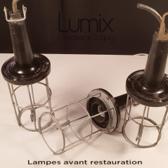 Lampe baladeuse avec cage acier année 1970 remise en conformité