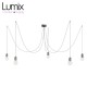 OCTOPUS 5 multi suspension satin stainless steel finish - Soft textile cable