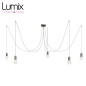 Suspension multiple OCTOPUS 5 finition inox satiné prestige - Câble textile souple