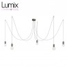 OCTOPUS 5 multi suspension satin stainless steel finish - Soft textile cable