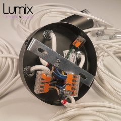 Suspension multiple OCTOPUS 5 finition inox satiné - Câble textile souple