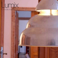 Suspension métal aluminium brossé style industrielle Bamag lamp U7 - Réédition