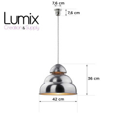 Suspension métal aluminium brossé style industrielle Bamag lamp U7 - Réédition