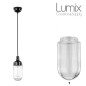 Suspension vintage bakélite & céramique avec abat-jour verre