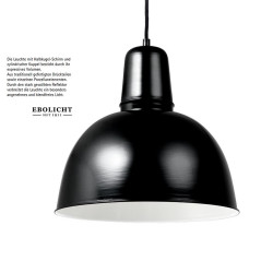 Suspension Bolich rééditée par la société THPG - métal peinture émaillée noire intérieur blanc