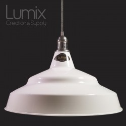 Pendant light bistrot métal XXL 47 cm de diamètre - Blanc émaillé ou couleur Candy® au choix