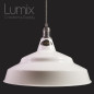 Suspension bistrot aluminium et fer brut XXL 47 cm de diamètre - Blanc émaillé ou couleur Candy®  au choix