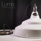 Suspension bistrot aluminium et fer brut XXL 47 cm de diamètre - Blanc émaillé ou couleur Candy®  au choix