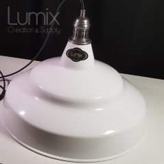 Suspension bistrot métal XXL 47 cm de diamètre - Blanc émaillé ou couleur Candy®  au choix