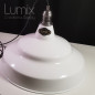 Suspension bistrot aluminium et fer brut XXL 47 cm de diamètre - Blanc émaillé ou couleur Candy®  au choix