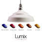 Suspension bistrot aluminium et fer brut XXL 47 cm de diamètre - Blanc émaillé ou couleur Candy®  au choix
