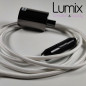 Lampe à suspendre type baladeuse porte-douille métal lisse Perle noire - Câble textile blanc Lampe à suspendre type baladeuse porte-douille métal lisse Perle noire - Câble textile blanc
