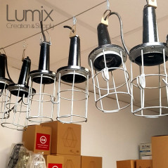 Lampe baladeuse avec cage acier année 1970 remise en conformité