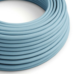 Câble textile Bleu Azur effet soie