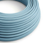 Lampe à suspendre type baladeuse porte-douille métal lisse Perle noire de Tahiti - Câble textile Bleu Azur effet soie Lampe à suspendre type baladeuse porte-douille métal lisse Perle noire de Tahiti - Câble textile Bleu Azur effet soie