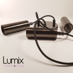 Suspension multiple 3 lampes - Douilles métal longue E27 - 6 Couleurs au choix