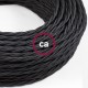 Câble textile noir torsadé pour suspension