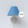 Applique murale métal avec abat-jour conique tissus 100% coton fait main - Bleu Celeste