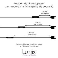 Lampe à suspendre type baladeuse porte-douille métal lisse Inox satinée - Câble textile Gris effet soie