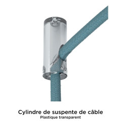 Suspension multiple OCTOPUS 5  douille bakélite noire à bagues - Câble textile souple couleur et tye au choix