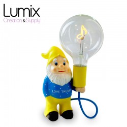 Lampe Nain Ringo en céramique proposée avec son ampoule à filament LED note de musique